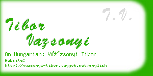 tibor vazsonyi business card